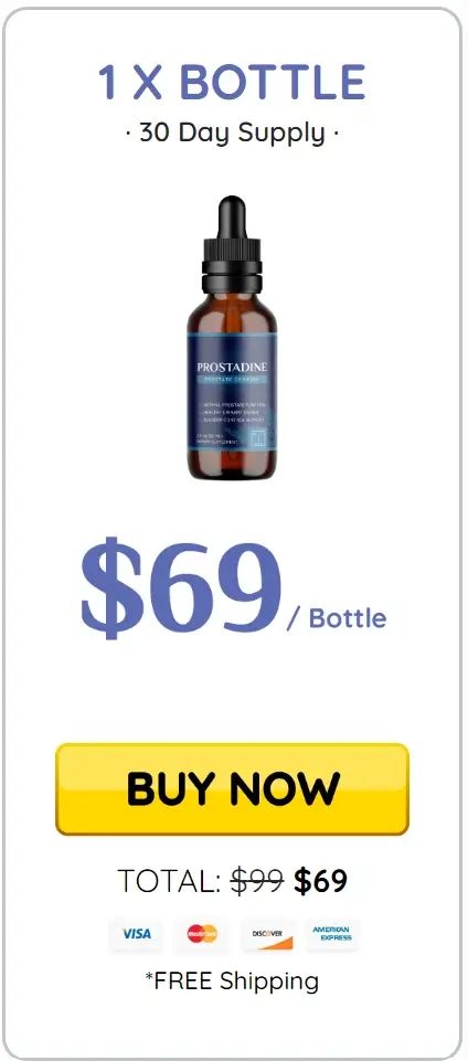 Prostadine 1 bottle 30-day supply — $69 per bottle with free shipping and 60-day money-back guarantee